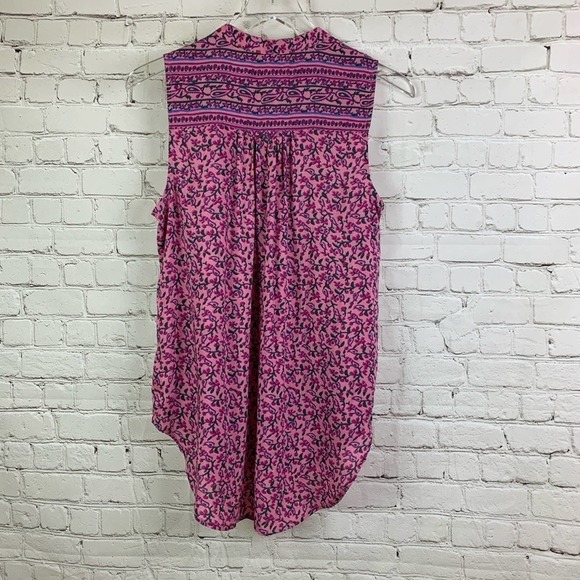 Anthropologie Maeve Pink Floral Sleeveless Top XS - Picture 2 of 6